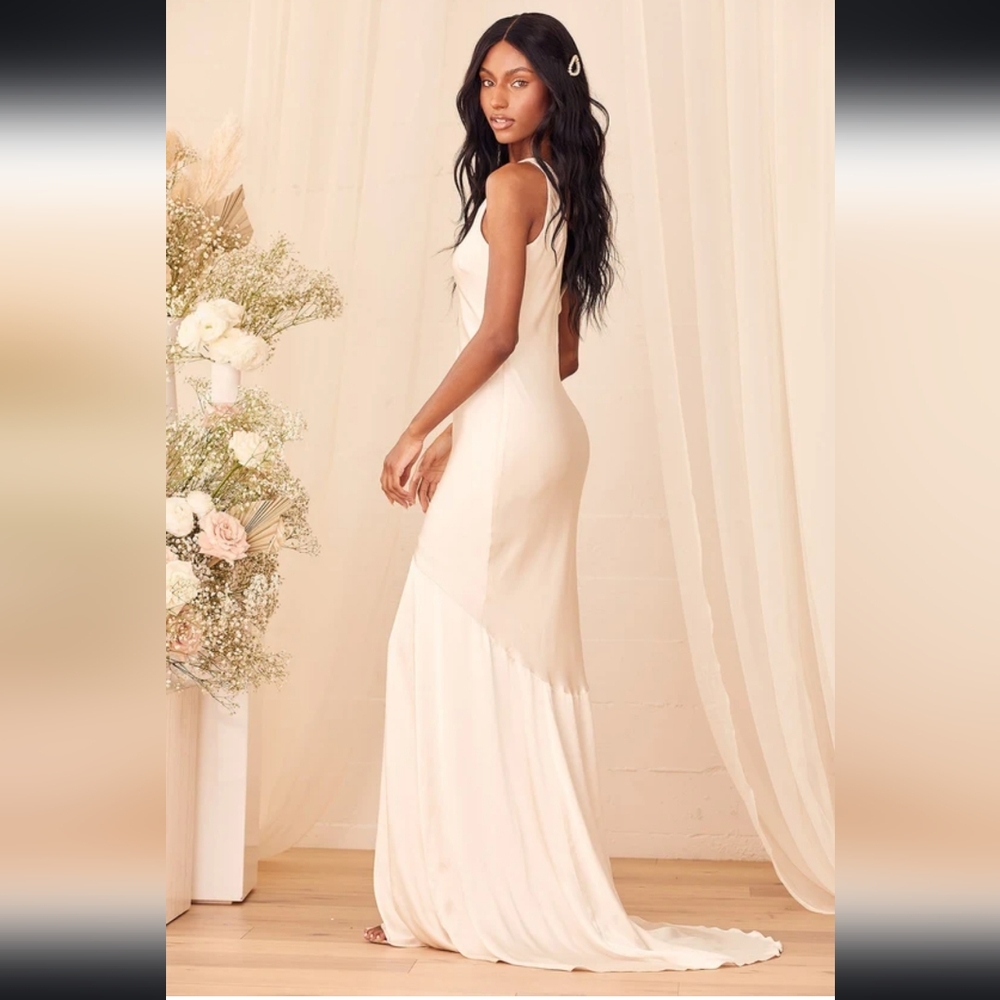Lulu's champagne wedding dress/ bridal/ bachelorette